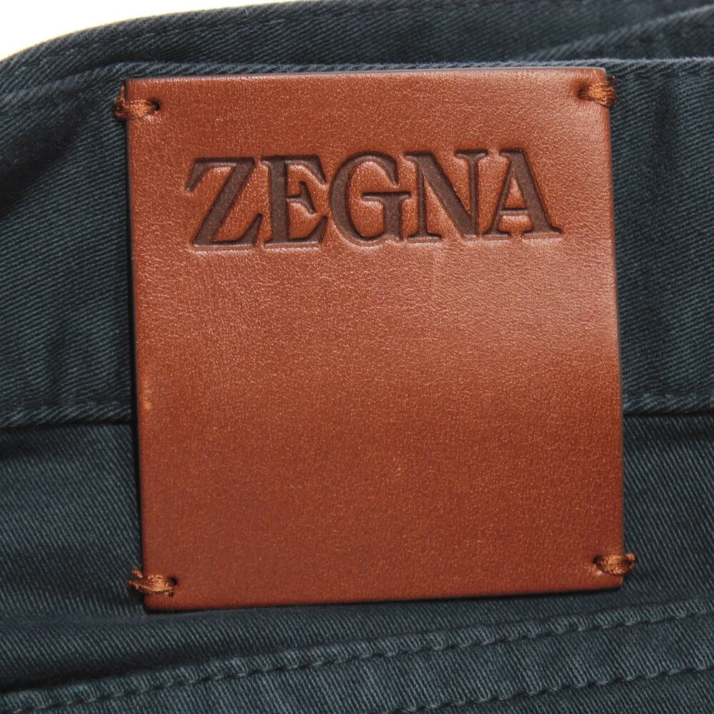 Zegna NWT Roccia 5 Pocket Jean Cut Trousers Size 34 R in Blue Cotton Blend